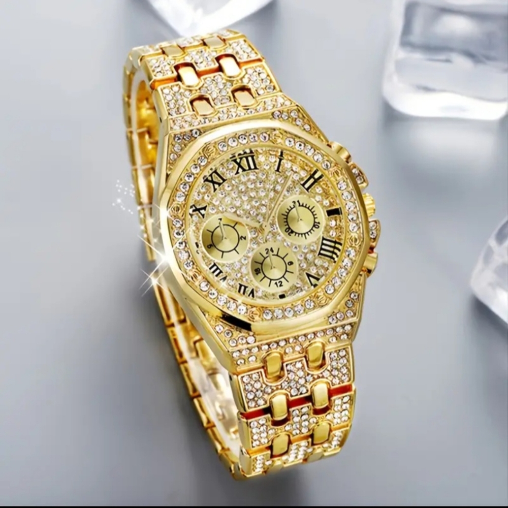 Golden Rhinestones Watch - Picture 3 of 7